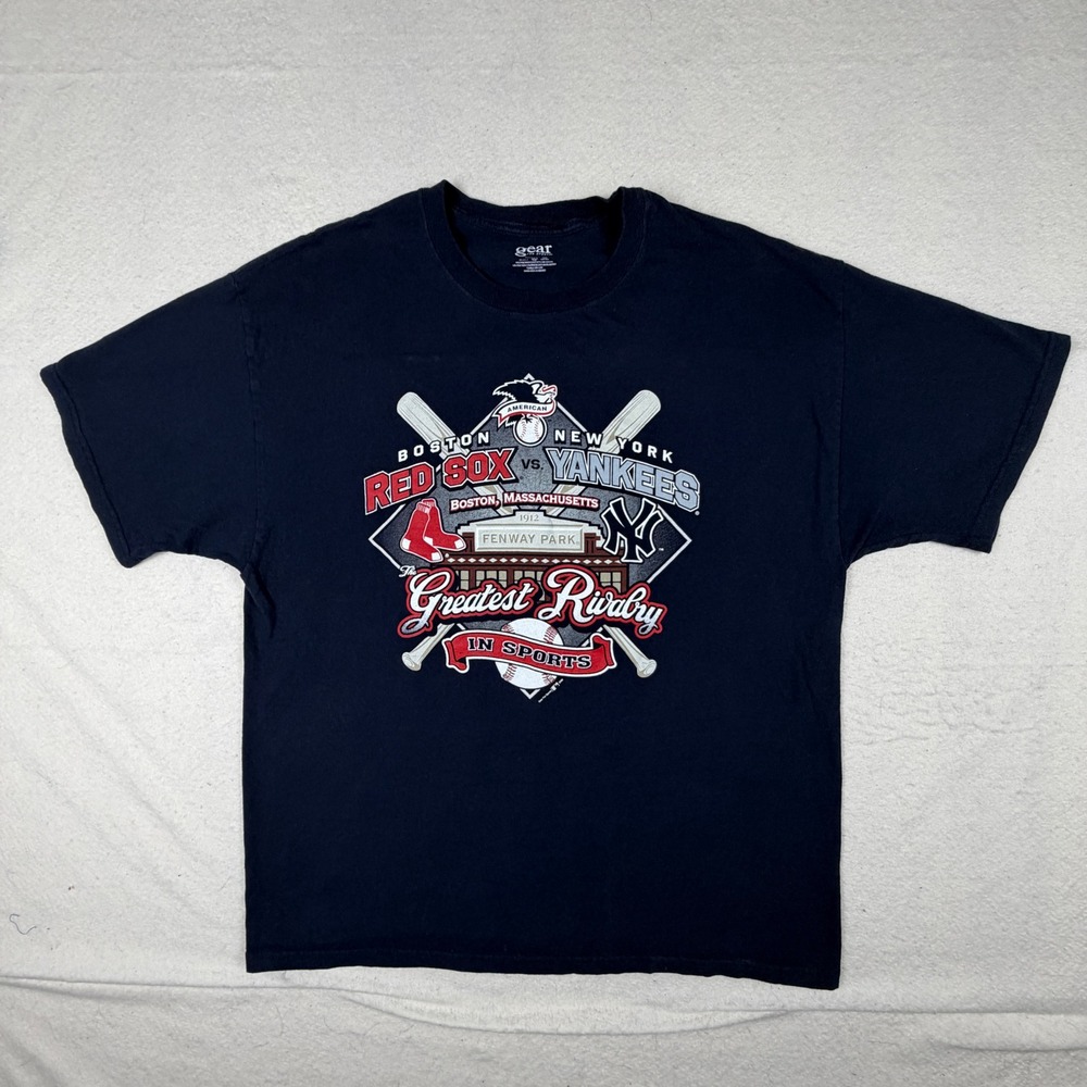 Gear Boston Red Sox vs New York Yankees Rivalry T-Shirt Navy Blue XL MLB Shirt